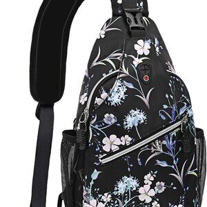 Lightweight Travel Sling Backpack with Floral Pattern - Effortless Carry